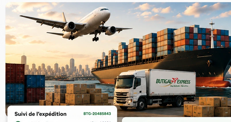 Aircraft, cargo ship, delivery truck, containers and packages